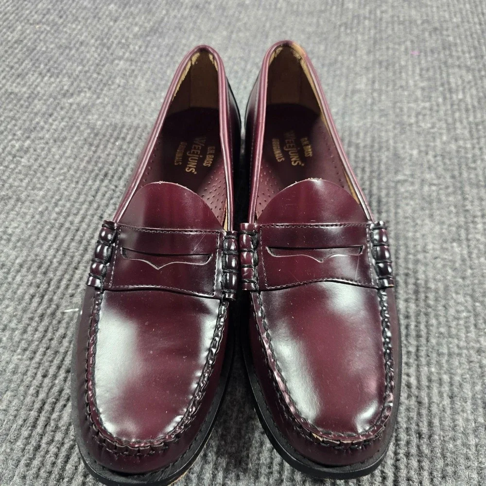 G.H. Bass Weejuns Larson Shoes Mens Size 10.5 D Burgundy Leather Dress Loafers